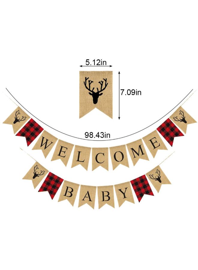 Rainlemon Timber Plaid Welcome Baby Banner - Image 3