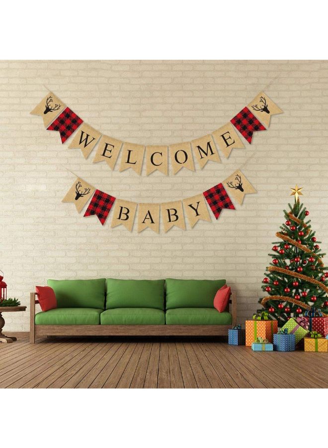 Rainlemon Timber Plaid Welcome Baby Banner - Image 4