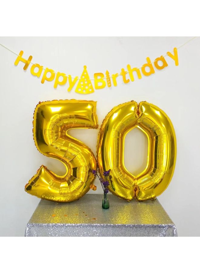 كيومي بالون من القصدير لتزيين ديكورات الحفلات على شكل رقم 50 40بوصة - Image 2