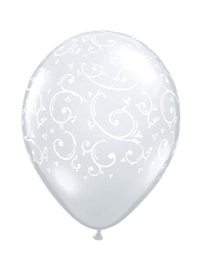 Qualatex Filigree And Hearts Latex Balloon 11inch
