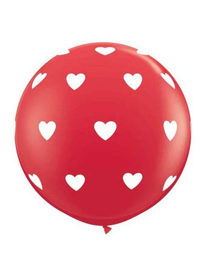كوالاتكس بالون دائري من اللاتكس مزين بتصميم قلوب كبيرة 36بوصة