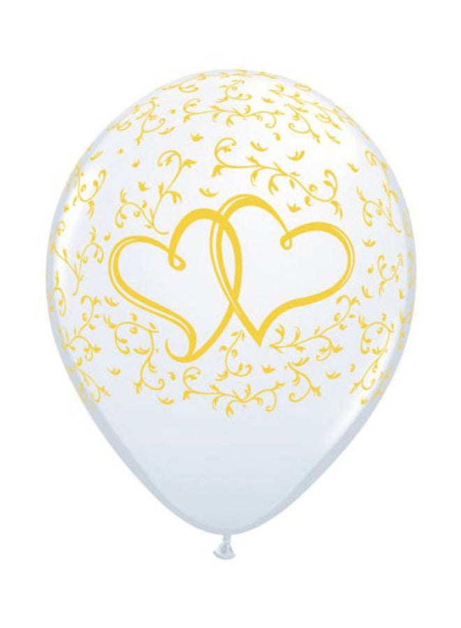 Qualatex Pack Of 6 Entwined Hearts Latex Balloon 11inch