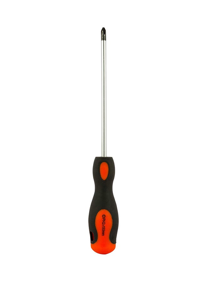 BLACK+DECKER - PH2 x 150mm Bimaterial Steel Phillips Screwdriver, Orange/Black - BDHT62297 Black/Orange 150mm - Image 1
