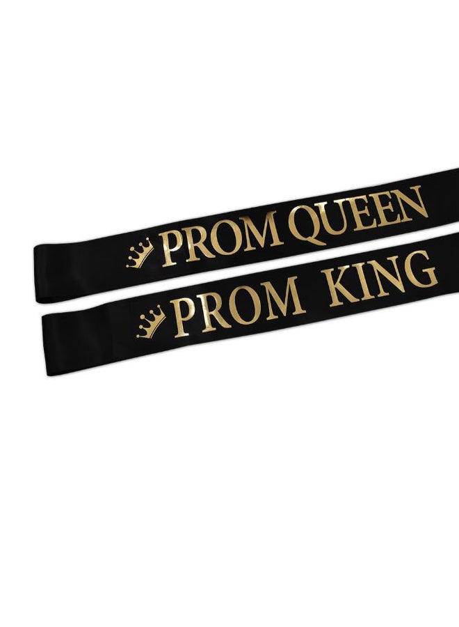TTCOROCK Prom King And Prom Queen Printed Sashes 68inch - Image 1