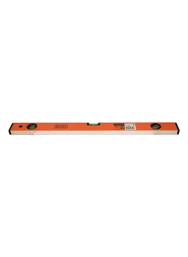BLACK+DECKER - 60cm aluminium box beam triple spirit level, orange/black - bdht43189, 2 years warranty Orange 600x20x50mm - Image 1