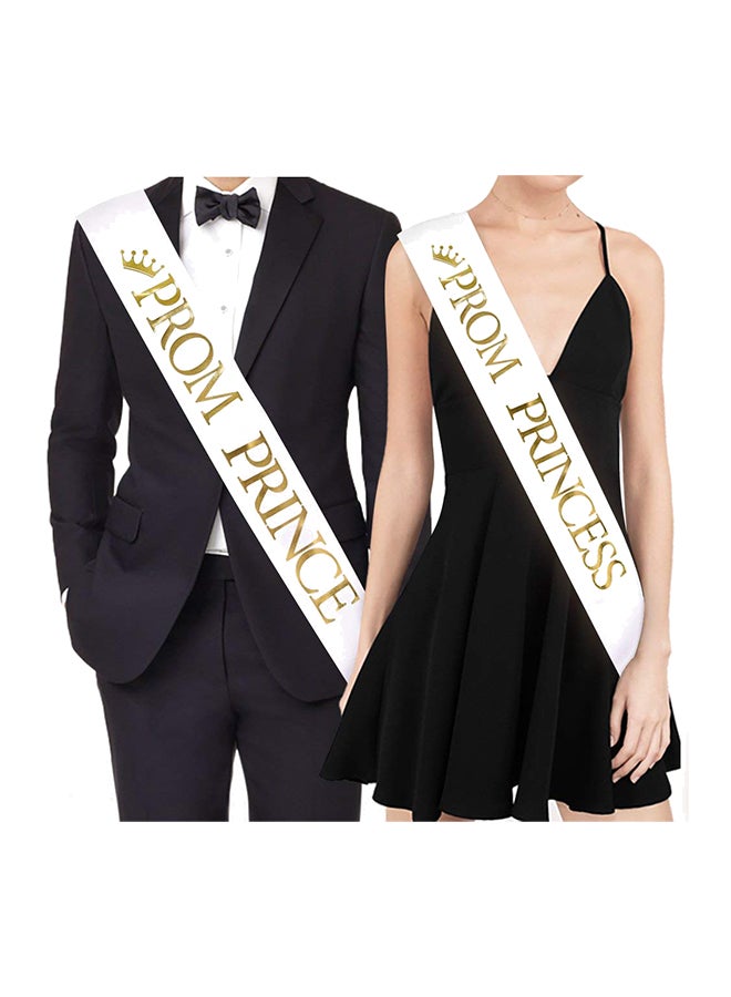 TTCOROCK Prom Prince And Prom Princess Printed Sashes 68inch - Image 1