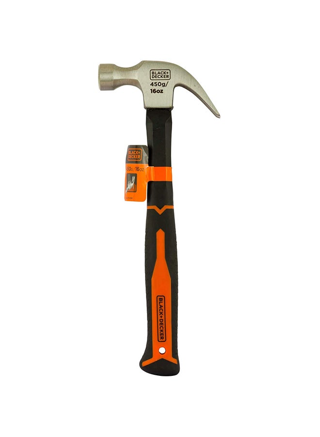 BLACK+DECKER Claw Hammer Fiberglass Handle Black/Orange 13.5x3.4x33.5cm  - Image 4