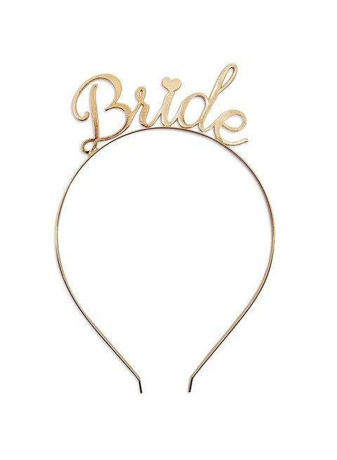 طقم تاج وربطة رأس بتصميم عبارة "Bride To Be".