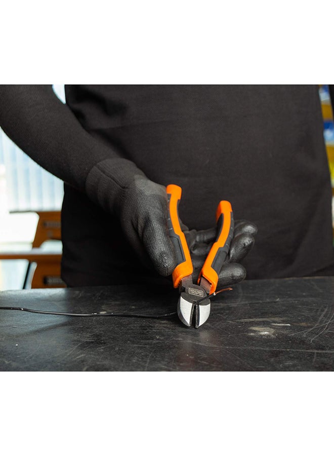 BLACK+DECKER - 180Mm Bimaterial Steel Diagonal Cutting Pliers For Gripping, Twisting, Bending & Cutting Wire, Orange/Black - Bdht81585, Orange/Black 180mm - Image 1