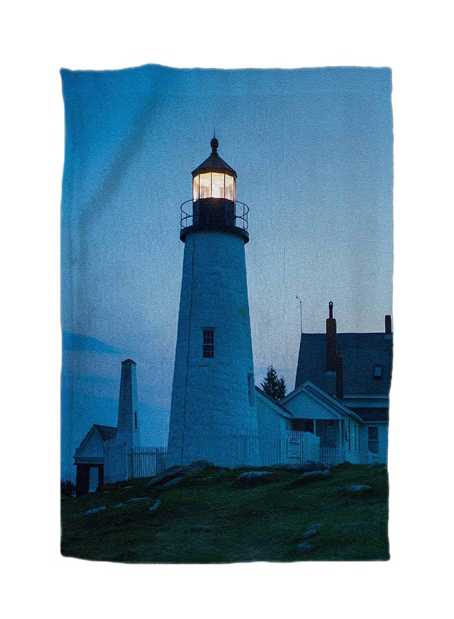 3DROSE Maine-Pemaquid Point Lighthouse Design Hand Towel Blue 15 x 22inch 