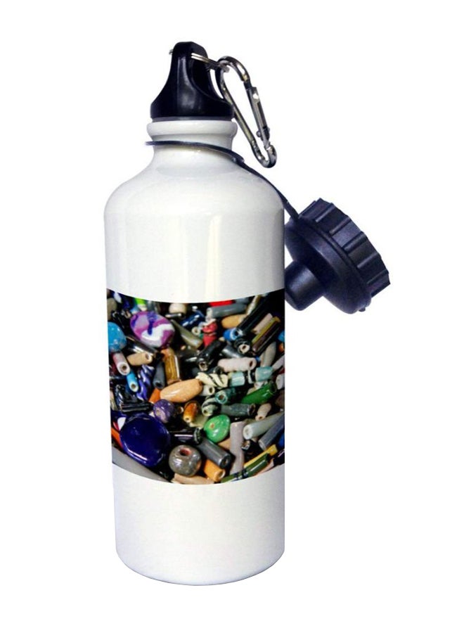 3Dروز زجاجة مياه رياضية كازوري مزينة بطبعة صورة مجموعة من الخرز