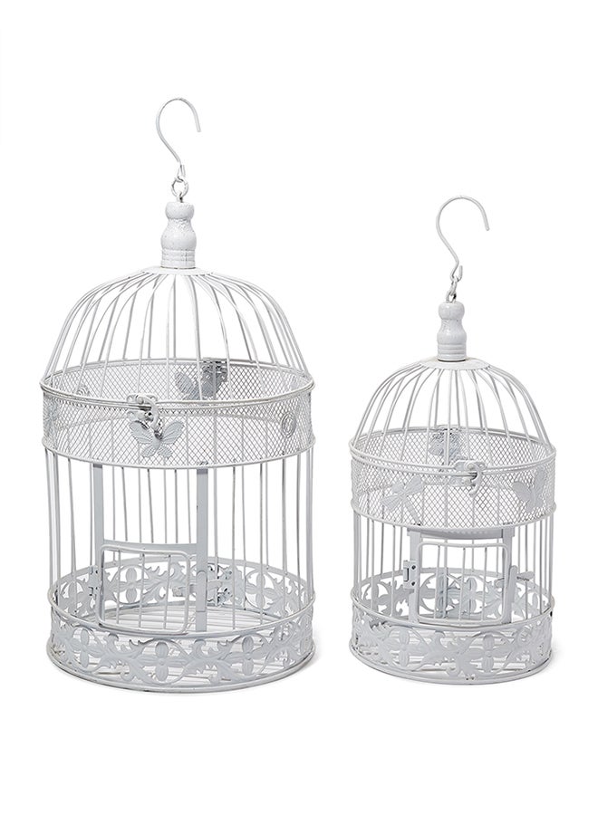 Kmte 2-Piece Steel Plant Cage White - Image 1