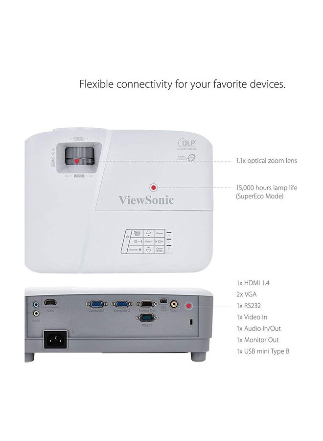 ViewSonic PA503S 3600-Lumen SVGA DLP Projector PA503S White - Image 4