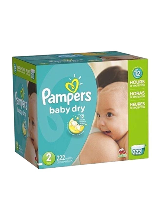 Pampers Baby Dry Diapers, Size 2, 222 Count 
