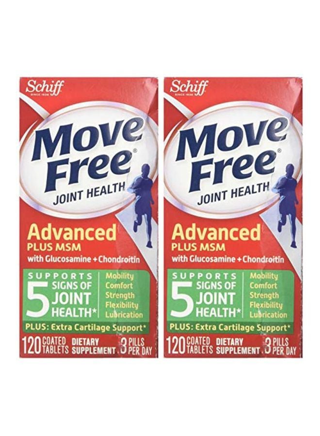 Move Free Pack Of 2 Advanced Plus MSM Dietary Supplement - 120 Coated Tablets  - Image 2