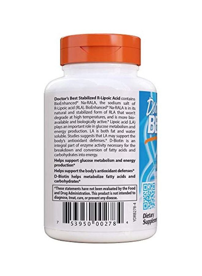 Doctor's BEST Stabilized R-Lipoic Acid Dietary Supplement 200mg - 60 Capsules - Image 5