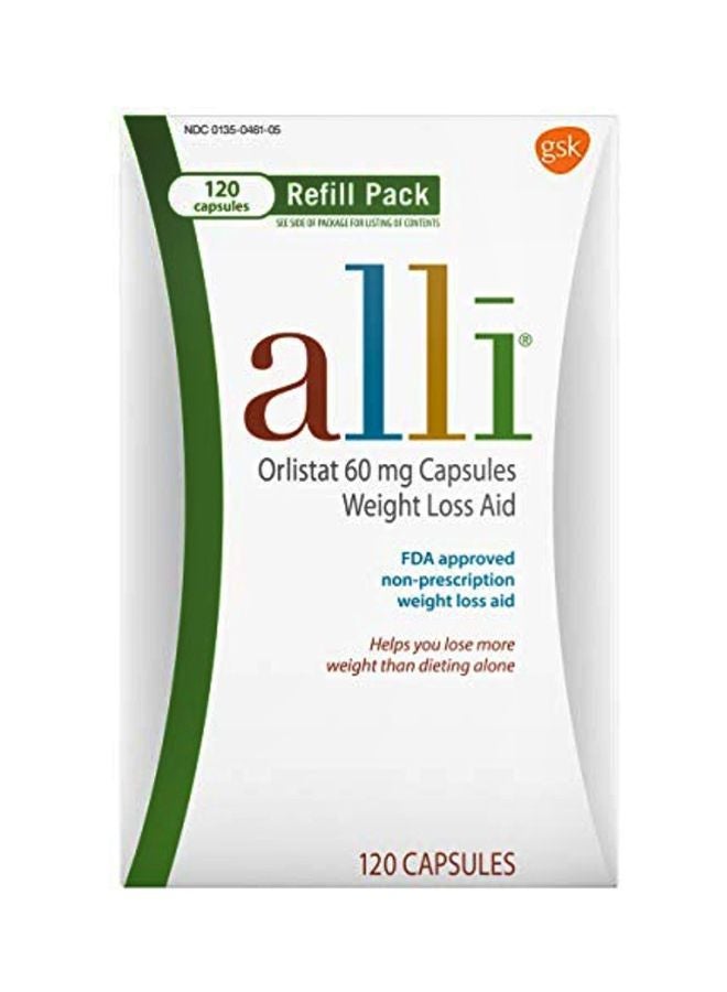 alli Orlistat 60 mg Weight Loss Aid Supplement - 120 Capsules