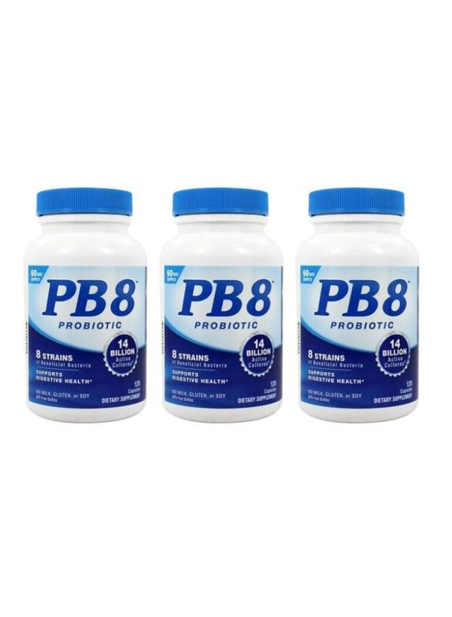 Pack Of 3 PB 8 Probiotic Acidophilus Dietary Supplement -120 Capsules 14 Billion - Image 1