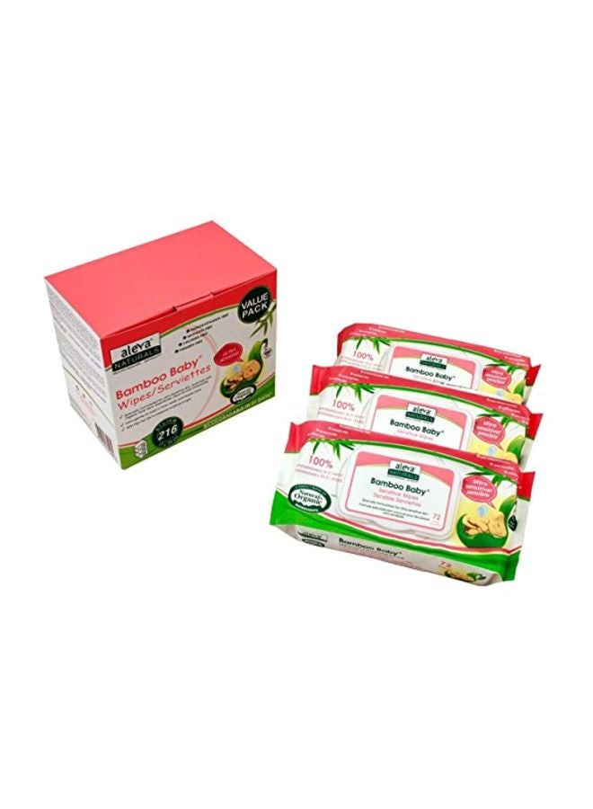 Aleva Naturals Bamboo Baby Wipes Value Box 3 Packs x 72 Wipes, 216 Count  - Image 3