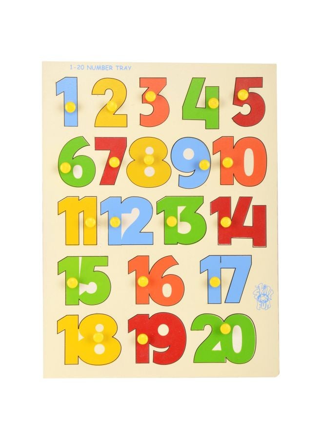 Skillofun Number Wooden Tray With Knobs L-23K