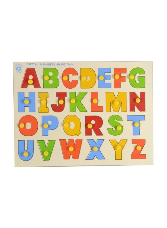 سكلفون طقم صواني خشبية للحروف الأبجدية مكون من 26 قطعة طراز L-6K أحمر/ أصفر/أخضر