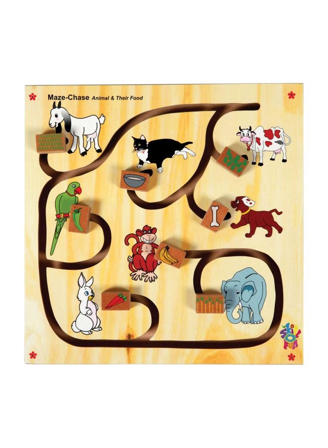 Skillofun Maze Chase Animal Wooden Puzzle S-27S