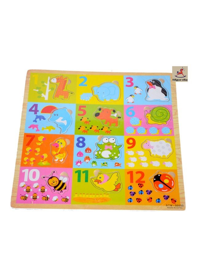 Vibgyor Vibes - Wooden Self Corrective Numbers Pegged Puzzle - Image 1