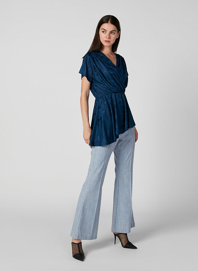 Iconic Surplice Neckline Top Navy - Image 4