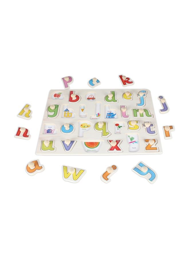 بيبي احجية خشبية بأوتاد على شكل حرف أبجدي باللغة الإنجليزية - Image 2