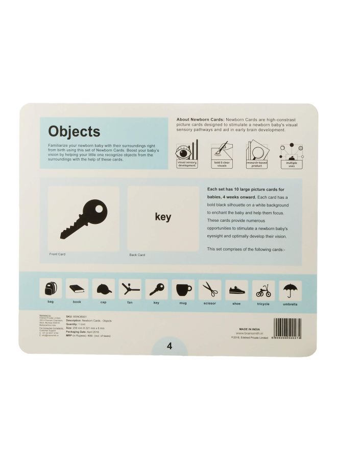 BRAINSMITH Black And White Series Objects Flash Cards TQINB002  - Image 3
