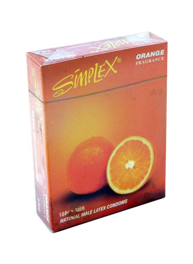 سيمبليكس مجموعة واقيات ذكرية رقيقة للغاية ومكونة من 3 قطع - بنكهة البرتقال