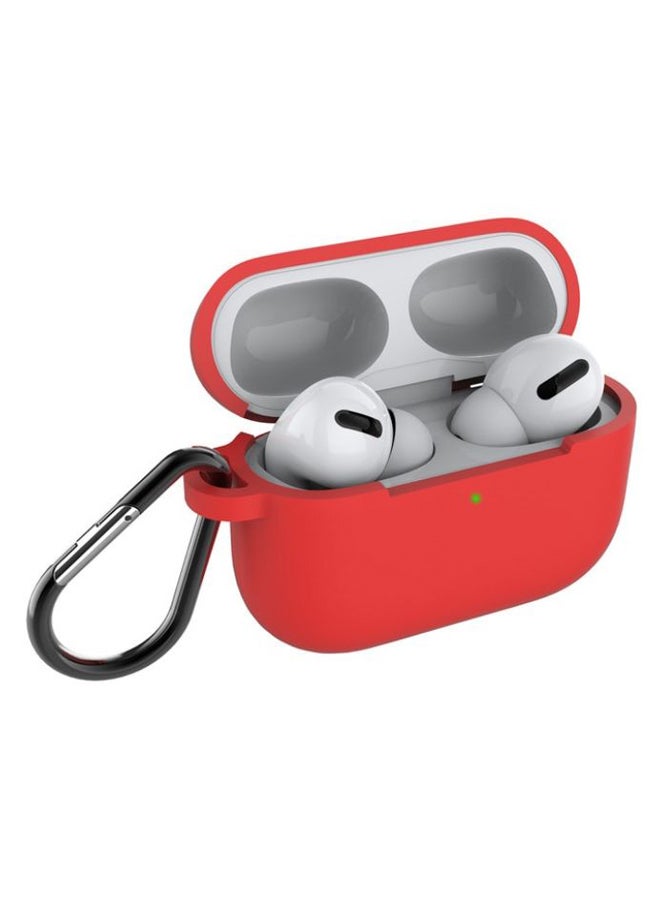 iTelker Protective Charging Case Cover With Carabiner For Apple AirPods Pro (2019) Red - Image 2