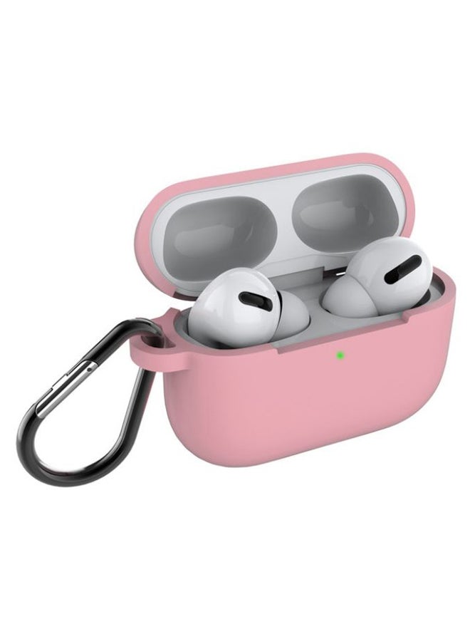 آي تيلكر حافظة حماية واقية مزودة بشاحن ومشبك تعليق لسماعات أبل آير بودز برو (إصدار عام 2019) وردي - Image 2