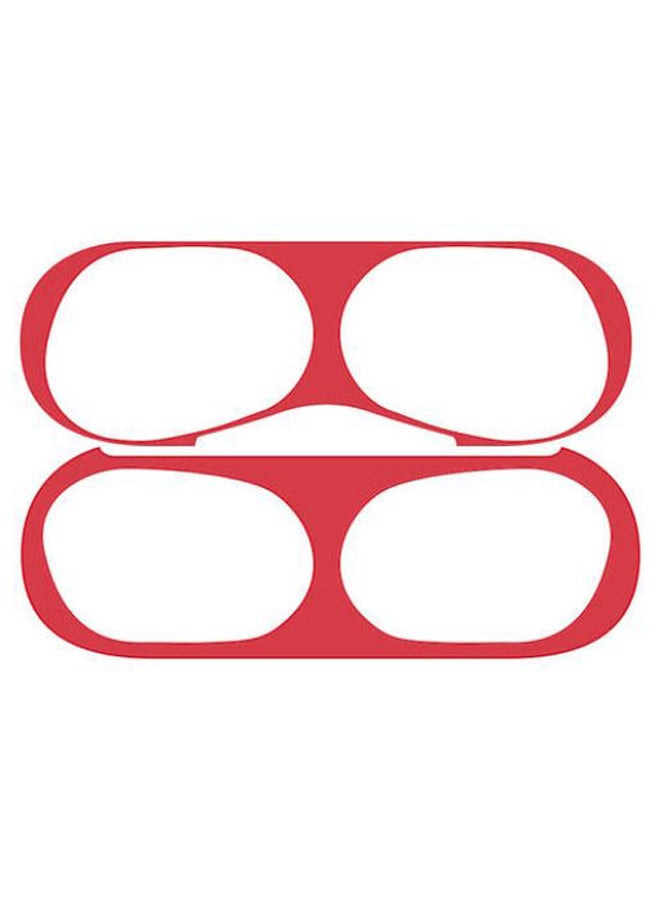 آي تيلكر غطاء حماية من الغبار مصنوع من المعدن لسماعات أبل آيربودز 3/ برو أحمر