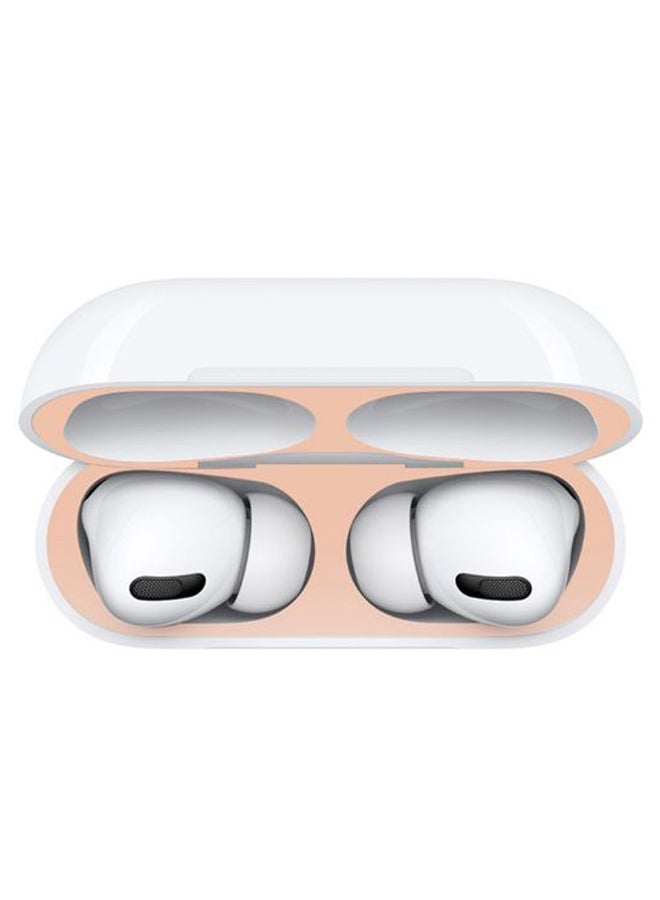 iTelker Metal Dust Guard Sticker For Apple AirPods 3/Pro Case Cover Rose Gold  - Image 2