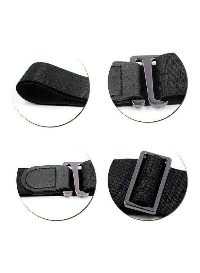 NuSense Adjustable Elastic Non-Slip Shirt Holder Stay Belt Black - Image 2