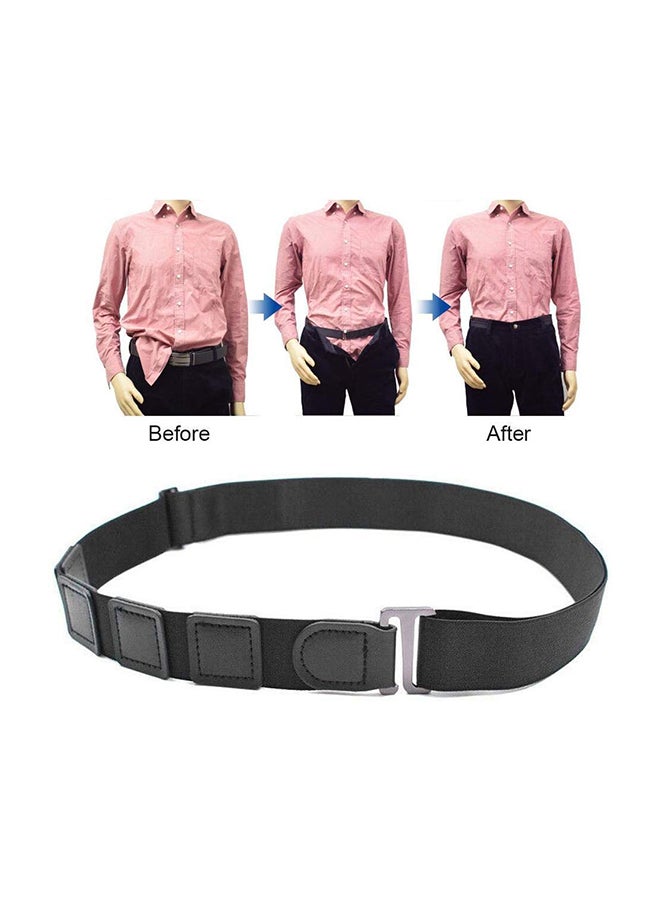 NuSense Adjustable Elastic Non-Slip Shirt Holder Stay Belt Black - Image 3