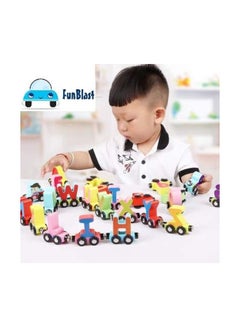 FunBlast 26-Piece Wooden Magnetic Alphabet Educational Train Toy  - Image 3