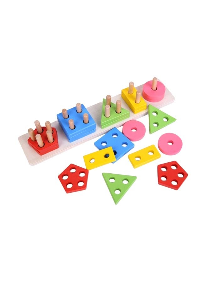 GRIZZLY Wooden Geometric 5 Column Shape Sorters - Image 1
