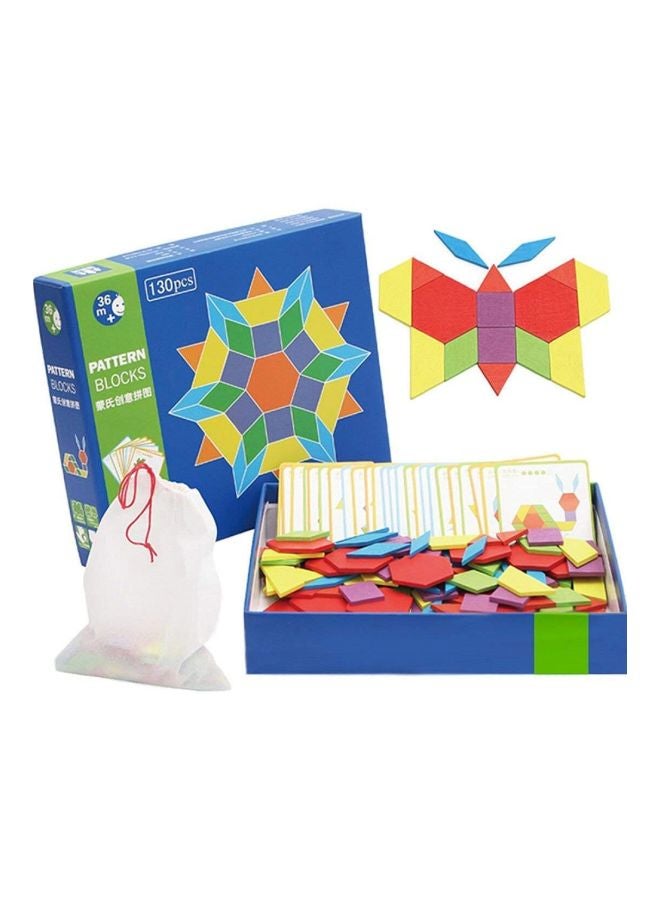 FunBlast - 130-Piece Wooden Pattern Block - Image 1