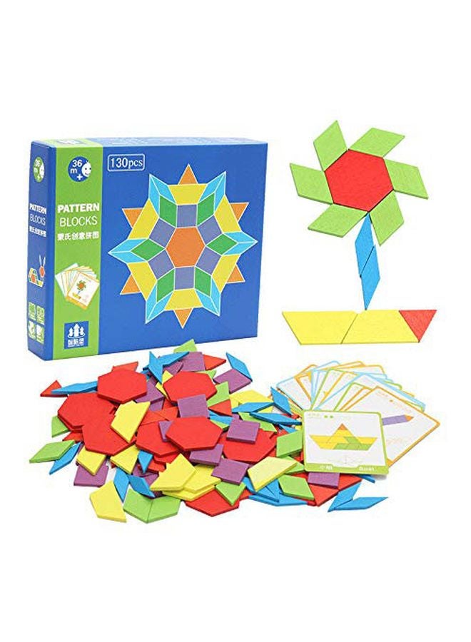 FunBlast - 130-Piece Wooden Pattern Block - Image 1