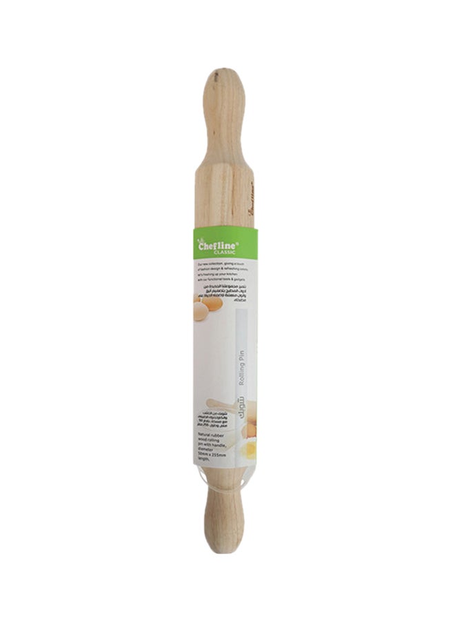 Chefline Wooden Rolling Pin Beige