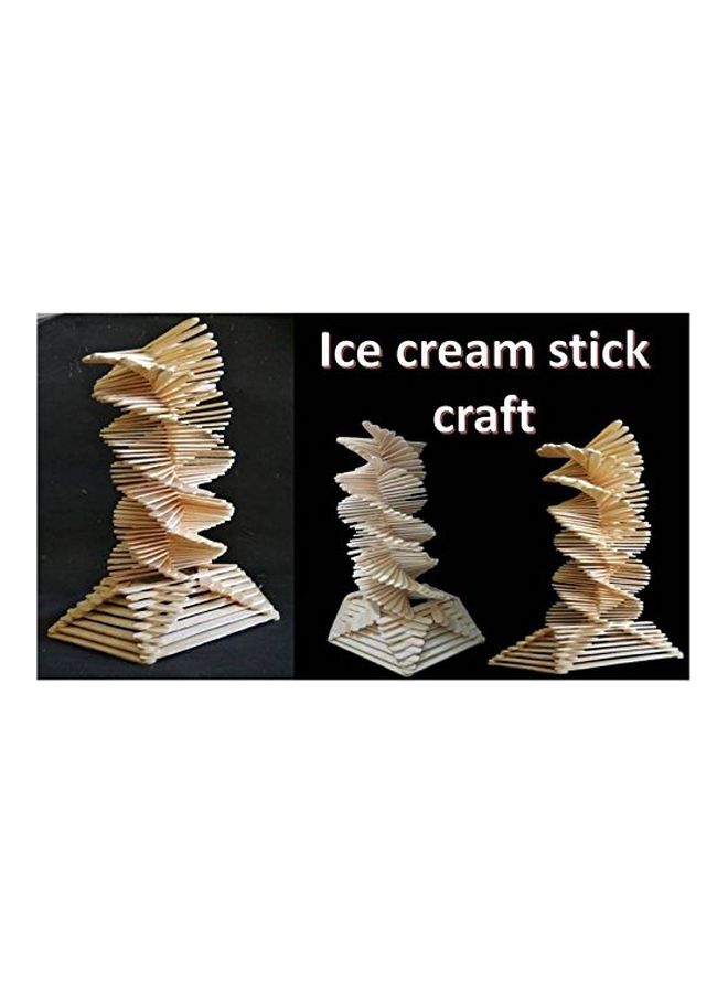 100-Piece Wooden Ice Cream Popsicle Sticks Craft Kit HK-Icecreamsstick - Image 3