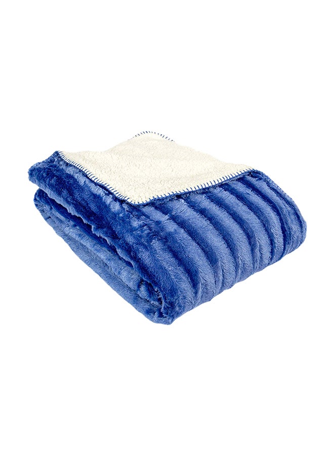 Cozy Fleece Sara Sherpa Throw polyester Blue 60 x 80inch 