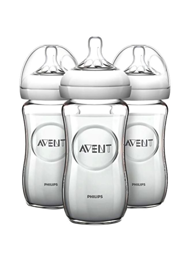 مجموعة زجاجات رضاعة طبيعية سعة 8 أوقية من 3 قطع - Image 1