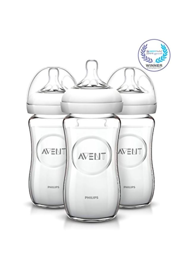مجموعة زجاجات رضاعة طبيعية سعة 8 أوقية من 3 قطع - Image 2