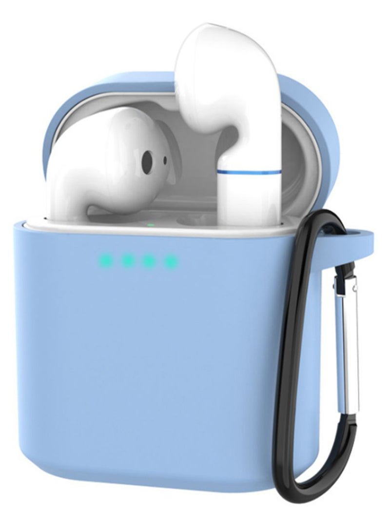 Protective Case Cover With Carabiner For Huawei Freebuds2 Pro Sky Blue/Black