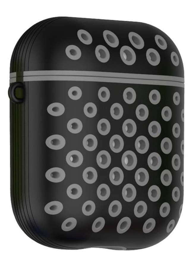 Generic - Round Hole Protective Case Cover With Hook For Apple AirPods Pro 1/2 Black/Grey - Image 1