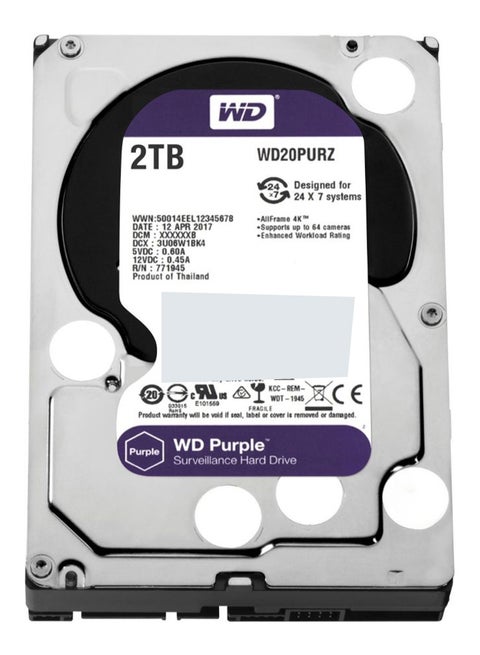 Surveillance Hard Disk Drive 3.5 - Inch Sata WD20PURZ 2.0 TB