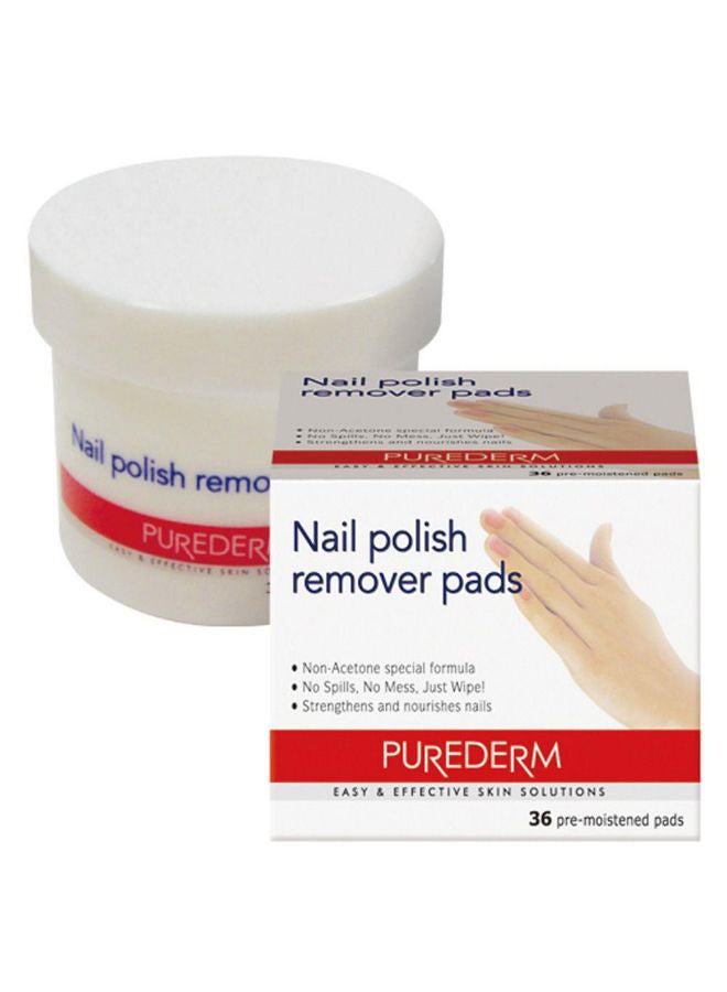 Purederm 36-Piece Nail Polish Remover Pad Set Clear - Image 1